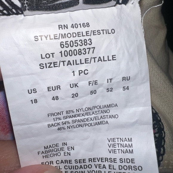 Trimshaper Control Leopard Print & Floral swimsuit size 18 EUC - Picture 7 of 8